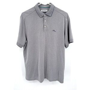 Tommy Bahama Island Zone Polo Mens M Gray Short Sleeve
